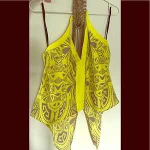Yello halter bebe blouse